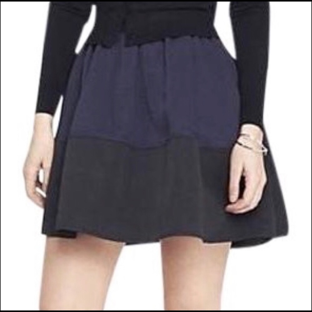 Express Color Block Flared Skirt - Tiny Waist